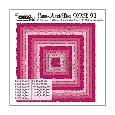 Abbildung von Crealies Crea Nest Lies XXL no 93 Vierkanten met ruwe randen CLNestXXL93 135 x 135mm (04 19)