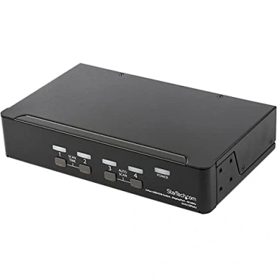 Abbildung von StarTech.com 4 Port DisplayPort KVM Switch 4K 60Hz Einzelner DP Bildschirm Vier UHD 1.2 USB mit integriertem 2.0 Hub &amp; Audio Dell, HP, Apple, Lenovo (SV431DPUA2)