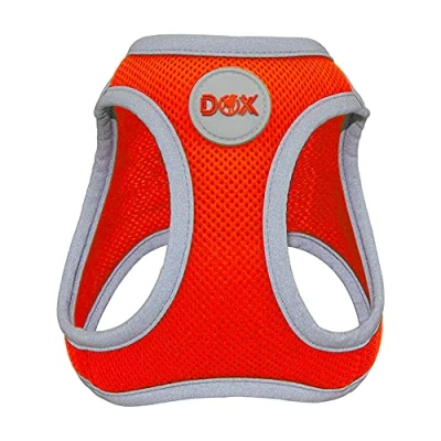Abbildung von DDOXX Reflektierendes Airmesh Step In Hundegeschirr Verstellbare Brust Welpengeschirr für alle Größen L (Orange)