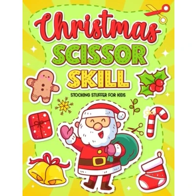 Abbildung von Christmas Scissor Skills Activity Book for 3 5 Years Old: Stocking stuffer kids, Xmas Color Cut and Paste Workbook Preschool Toddlers, ... Girls Boys, Basket Filler Gifts