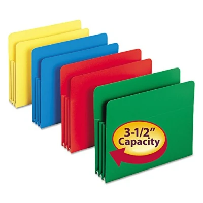 Abbildung von Smead Poly Dokumententasche, gerade geschnittene Reiter, 8,9 cm Erweiterung, Briefgröße, 4 Stück pro Box (73500)