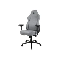 Abbildung von Arozzi Primo Premium Gaming Stuhl aus gewebtem Stoff mit hoher Rückenlehne, drehbar, neigbar, höhenverstellbar, 4D Armlehnen, Nackenkissen und integrierter Lendenwirbelverstellung Dunkelgrau