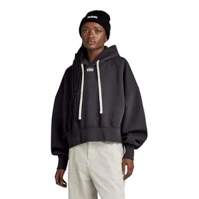 Abbildung von G STAR RAW Damen Oversized Cropped Hoodie, Grau (shadow D24236 D425 992), L