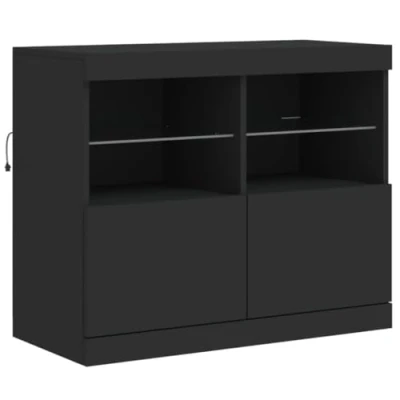 Abbildung von vidaXL Sideboard mit LED Leuchten Schwarz 81x37x67 cm (1 St)