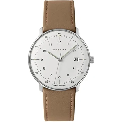 Abbildung von Junghans 41/4562.02 max bill Herren Armbanduhr Beige mit Saphirglas
