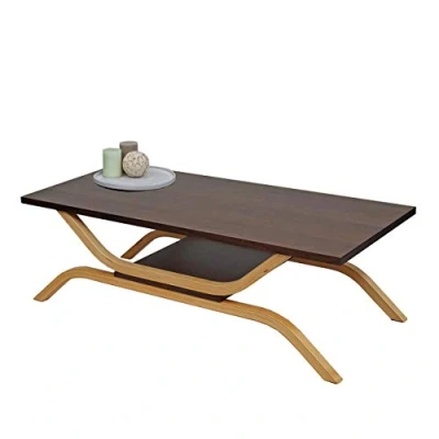 Abbildung von Mendler Couchtisch HWC H38, Wohnzimmertisch Beistelltisch Sofatisch, 35x110x48cm Eiche Optik
