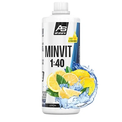 Abbildung von All Stars MINVIT Zitrone Getränkekonzentrat 1L I Sirup inkl. Vitamine &amp; Mineralstoffe Konzentrat für 40L Getränk Sport Drink zuckerarm Getränkesirup mit L Carnitin
