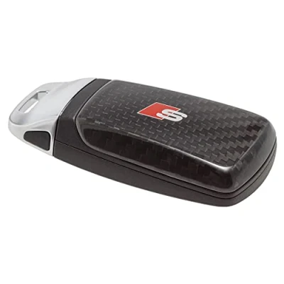 Abbildung von Audi 8W6071208B3Q0 Schlüsselblende Cover Carbon, mit S Logo, nur für Schlüssel 4M0959754 8W0959754 8S0959754 Chromspange
