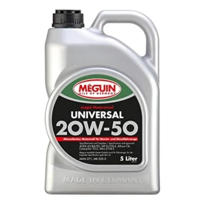 Abbildung von Meguin Megol Universal SAE 20W 50 5 L mineralisches Motoröl Art. Nr.: 4381, farblos