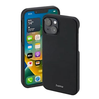 Abbildung von Hama Handyhülle für Apple iPhone 14 „Protector“ (durchsichtige Hülle aus TPU, stoßfester Bumper Fallschutz, wasserabweisende Schutzhülle, flexibler Handyschutz) schwarzer Rand