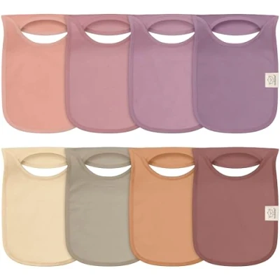 Abbildung von 8 Stück Baby Lätzchen Mädchen, Junge Anzieh Dreieckstuch Baby, Super Absorbierende Sabberlätzchen Halstuch Neugeborene, Bio Baumwolle Drool Babylätzchen (Mauve)