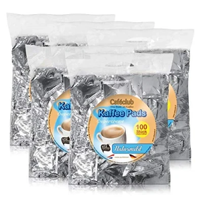 Abbildung von 5x Cafeclub Naturmild Kaffeepads Megabeutel je 100 stk. milde Röstung einzeln verpackt