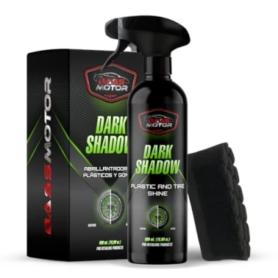Abbildung von Bass Motor Reifenglanz Reifen Schwarz ReifenGlanzSpray Premium Auto Kunststoffpflege für innen &amp; außen I Hochwertige Autopflege BassMotor Dark Shadow 500ml