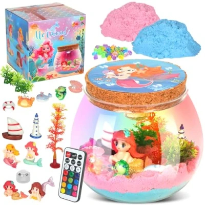 Abbildung von Withosent Laternen Bastelset Meerjungfrau, DIY Kinder, Lampe Selber Basteln mit Fernbedienung, Geschenke für Jungen Mädchen Kinder ab 3, 4, 5, 6, 7 8 Jahren