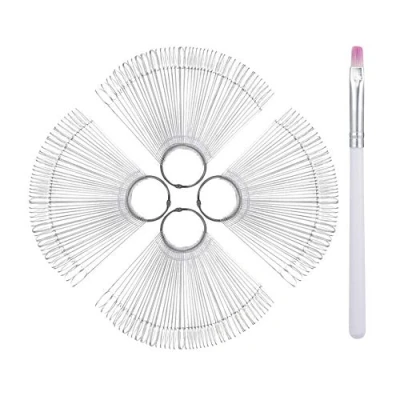 Abbildung von tonyg p 200 Stück Nagelkunst Spitzen, transparent, Nagelkunst, Übung, Finger Clipper, Display Stick mit Pinsel für Nagellackgel