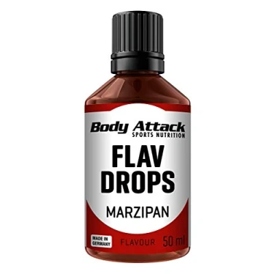 Abbildung von Body Attack Flav Drops®, 2 x 50 ml, Marzipan, Aromatropfen für Lebensmittel, zuckerfreie Flavour Drops ohne Kalorien, vegan &amp; Qualität Made in Germany