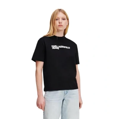 Abbildung von Karl Lagerfeld Jeans LOGO Regular TEE Tshirt print, Damen, Größe: Small, Black