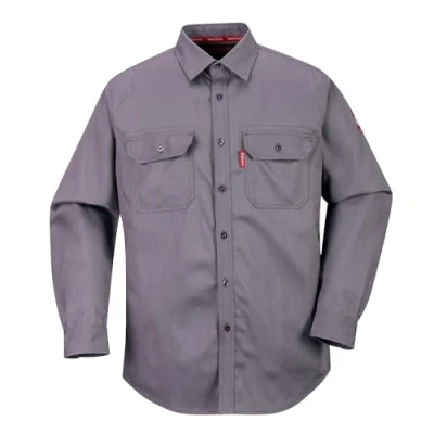 Abbildung von Portwest Bizflame 88/12 Hemd, Größe: 4XL, Farbe: Grau, FR89GRR4XL
