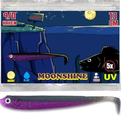 Abbildung von Paradox Fishing 5 STK. Moonshine Zandergummifische 13cm Zanderköder Gummifisch Zander Köder Gummifische Set