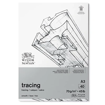 Abbildung von Winsor &amp; Newton 6674002 Transparentpapier im Block, 40 Blatt Pauspapier a 70 g/m², 100% Säurefrei, FSC, bedruckbar mit feiner Körnung für präziese Linienführung, Architektenpapier DIN A3