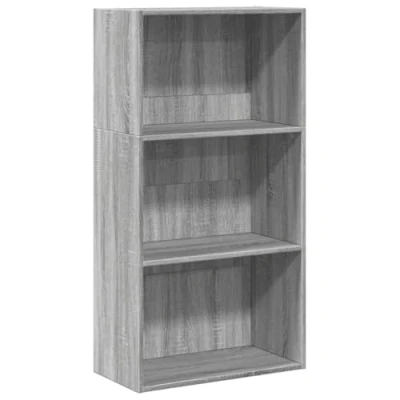 Abbildung von vidaXL Bücherregal, Bücherschrank Regal mit Stauraum, Standregal für Wohnzimmer Büro, Büroregal Aktenregal Aufbewahrungsregal, Grau Sonoma Holzwerkstoff