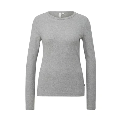 Abbildung von QS MIT Struktur Langarmshirt, Damen, Größe: XS, Grau meliert