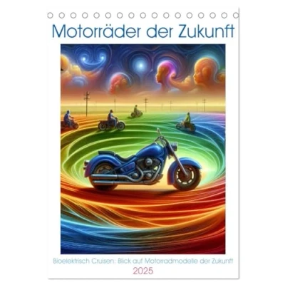 Abbildung von Motorräder der Zukunft (Tischkalender 2025 DIN A5 hoch), CALVENDO Monatskalender