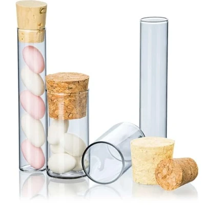 Abbildung von Tuuters Reagenzgläser mit Korken 50 Stück für kleine Gastgeschenke Mandeln zur Hochzeit Taufe Kommunion (100 x Ø20mm)