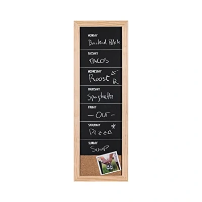 Abbildung von Bi Office Kreidetafel Wochenplaner, 20 x 60 cm, schwarz, Schwarz