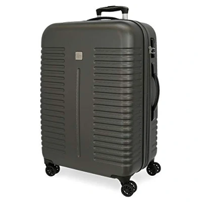 Abbildung von Roll Road India Mittlerer Koffer Grau 48x70x27 cms Hartschalen ABS Kombinationsschloss 75L 3,7Kgs 4 Doppelräder Erweiterbar