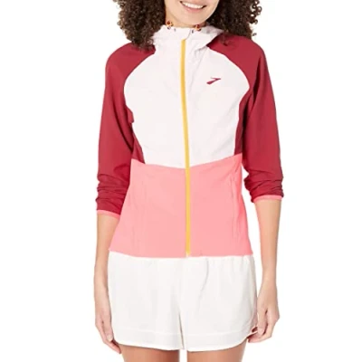Abbildung von Brooks Canopy Jacket Laufjacke, Damen, Größe: 38/40, Razzmatazz quartz hyper pink