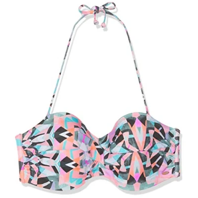 Abbildung von O&#039;Neill Damen PW Sol Mix Bikini Top, Weiß All Over Print mit Grün, 34C