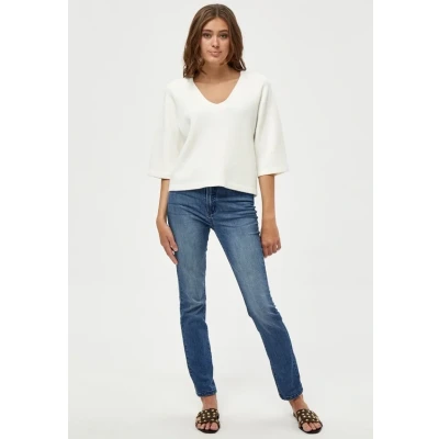 Abbildung von Peppercorn Rosalia V Ausschnitt Halb Ärmel Strickpullover Pullover Damen In White Frühling Pulli Größe Xs