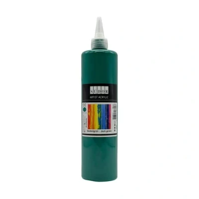 Abbildung von SÜDOR ACRYLFARBE 500 ml Geeignet für Acryl Pouring. Hochpigmentierte Künstler Malfarben zum Bemalen auf Holz, Leinwand, Stein, Papier, Stoff, Metall. Wasserfest. Vegan. (Grün (Dunkelgrün))