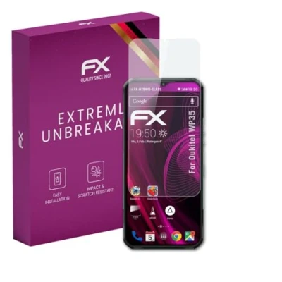 Abbildung von atFoliX Glasfolie kompatibel mit Oukitel WP35 Panzerfolie, 9H Hybrid Glass FX Schutzpanzer Folie