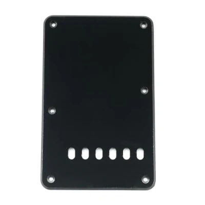 Abbildung von Musiclily 6 Löcher Vintage ST Tremolo Abdeckung Back Plate für Fender American/Mexican Standard Stratocaster Modern Style E Gitarre, 1 lagig Schwarz