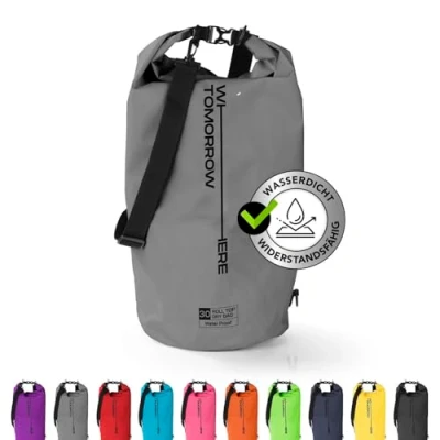 Abbildung von #DoYourOutdoor Where Tomorrow Dry Bag Tasche 10L grau Wasserdichter Rucksack Wasserfester Beutel &amp; Packsack Drybag ideal für Boot, Kajak, Angeln und Camping