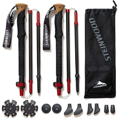 Abbildung von Steinwood Wanderstöcke 100% Carbon Faltbar 135cm