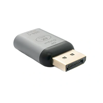 Abbildung von System S USB 3.1 Adapter Typ C Buchse zu DisplayPort DP Stecker 4k HDTV Kabel in Grau