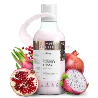 Abbildung von So!Flow Peeling Shake Pithaja &amp; Granatapfel mit Argania Spinosa Kernelöl Ein Kokon der Nährstoffe für Ihre Haut Die ultimative Verwöhnung Duschgel Damen Duschbad Mädchen