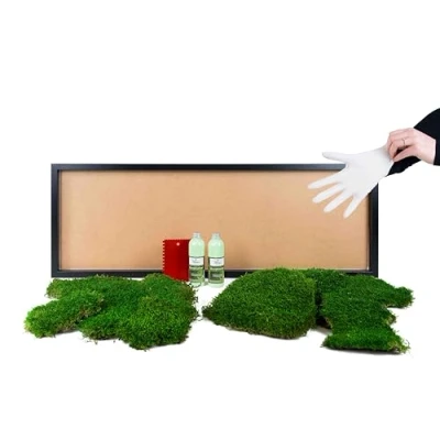 Abbildung von DIY Moosbild 100% Flachmoos, selber Machen, Wandbild kleben, Do it Yourself Set Moos kleben Wanddeko selbst herstellen (Schwarz, 100x35 cm)