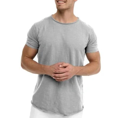 Abbildung von Indicode Herren Willbur Tee T Shirt mit Rundhals Ausschnitt Herrenshirt Sommershirt Lt Grey Mix XXL