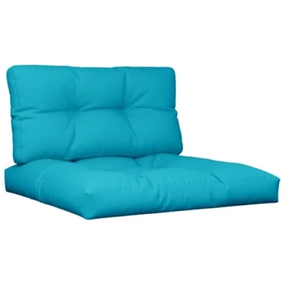 Abbildung von vidaXL Palettenkissen 2 TLG., Palettenauflage für Europaletten, Palettenpolster Palettensofa Outdoor Indoor, Sitzkissen Rückenkissen, Türkis Stoff