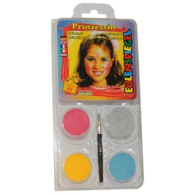 Abbildung von Eulenspiegel 204221 Motiv Set Prinzessin, 4 Farben, 1 Pinsel, Anleitung, für ca. 40 Masken, Karneval, Motto Party
