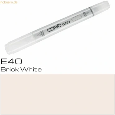 Abbildung von COPIC Ciao Marker Typ E 40, Brick White, vielseitiger Layoutmarker, mit einer mittelbreiten und Brush Spitze
