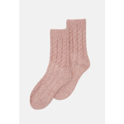 Abbildung von camano Female COSY Cable Stitch 2 PACK Socken, Damen, Größe: 35 38, Dusty rose