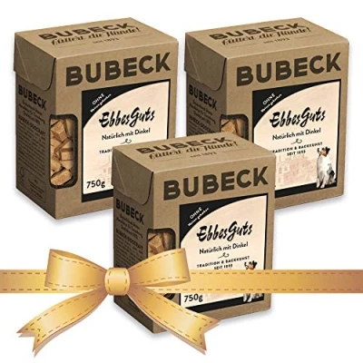 Abbildung von Bubeck 3 x 750g Hundekekse Natürlich und hart Gebacken Snackbox die ideale Belohnung für unterwegs (Pute)