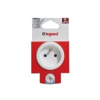 Abbildung von Legrand, Doppelfunktionsstecker zum Anschluss von 2 Geräten an eine Steckdose, 2P plusT 16A 250V, Thermoplast, IP20, 050461