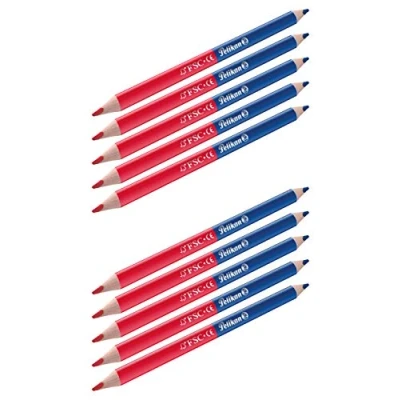 Abbildung von Pelikan 810838 Buntstifte (dick, dreieckig) zweifarbig rot und blau (10 Stück, dick)