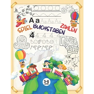 Abbildung von Spiel Buchstaben Zahlen: und Zahlen Schreiben Lernen für Kinder 3 6 Jahre mit Cooler Rätselspaß: Finde den Fehler, Labyrinthe, Punkt zu Färbung.....